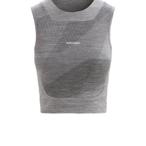 Icebreaker ZoneKnit Crop Bra Tank Metro hthr/black/aop S